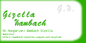 gizella wambach business card